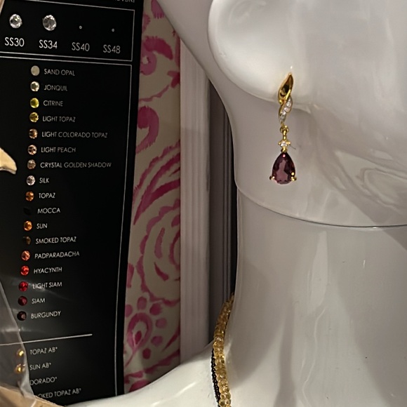 Amethyst Cubic Zirconia Twist Drop Earrings-Boutique - Picture 8 of 8